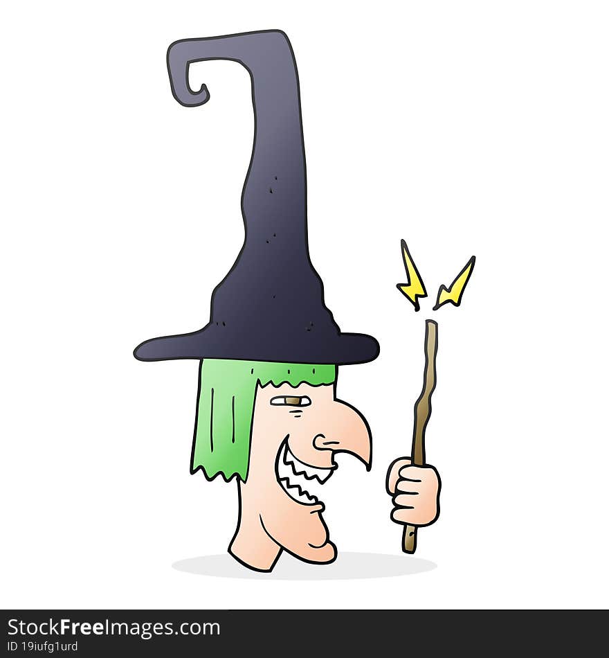 cartoon laughing witch