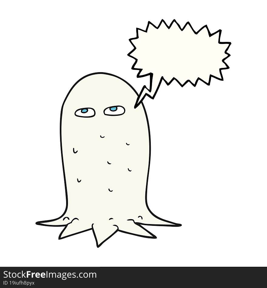 Speech Bubble Cartoon Halloween Ghost