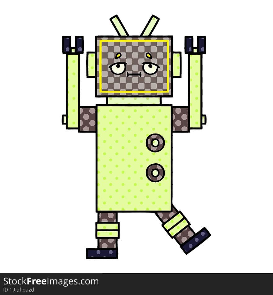 Comic Book Style Cartoon Robot