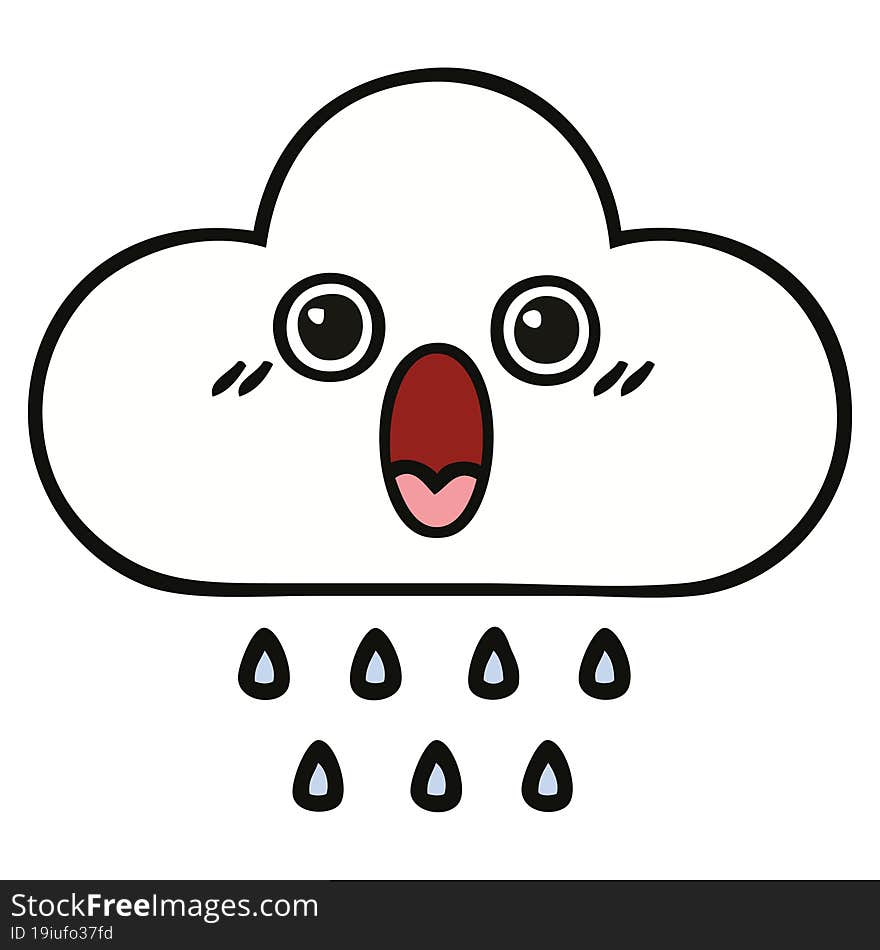 cute cartoon rain cloud