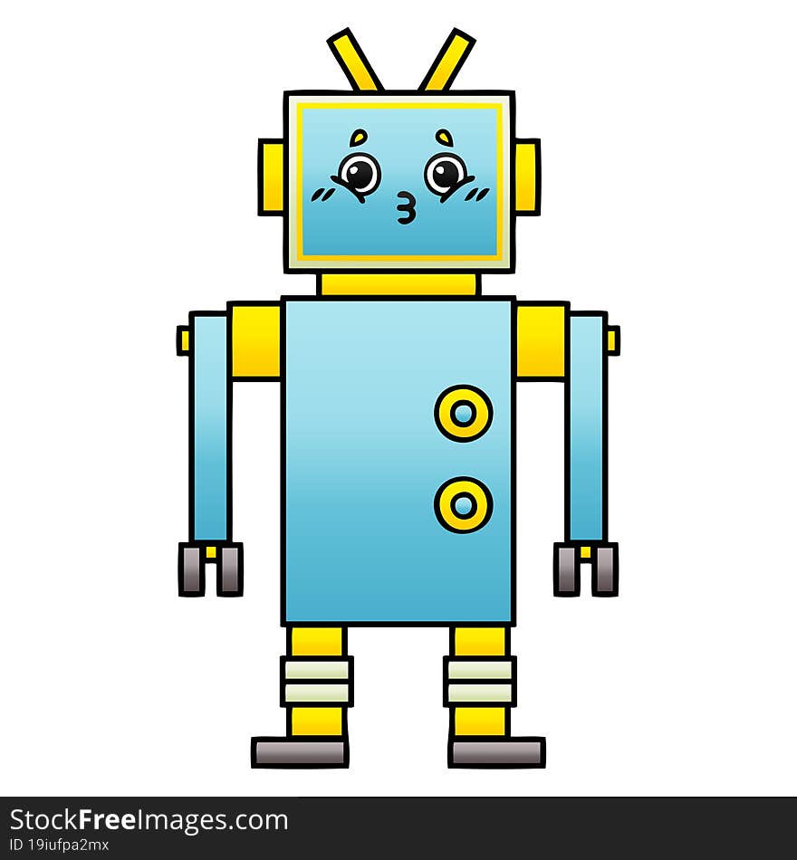 gradient shaded cartoon robot