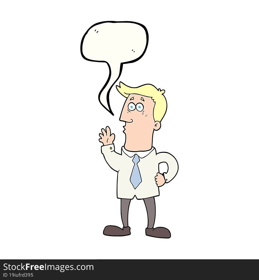 freehand drawn speech bubble cartoon businessman