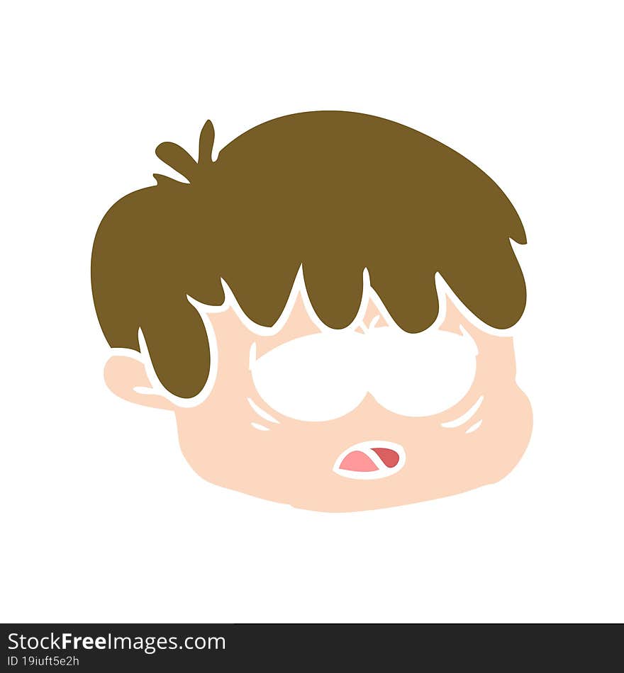 flat color style cartoon male face