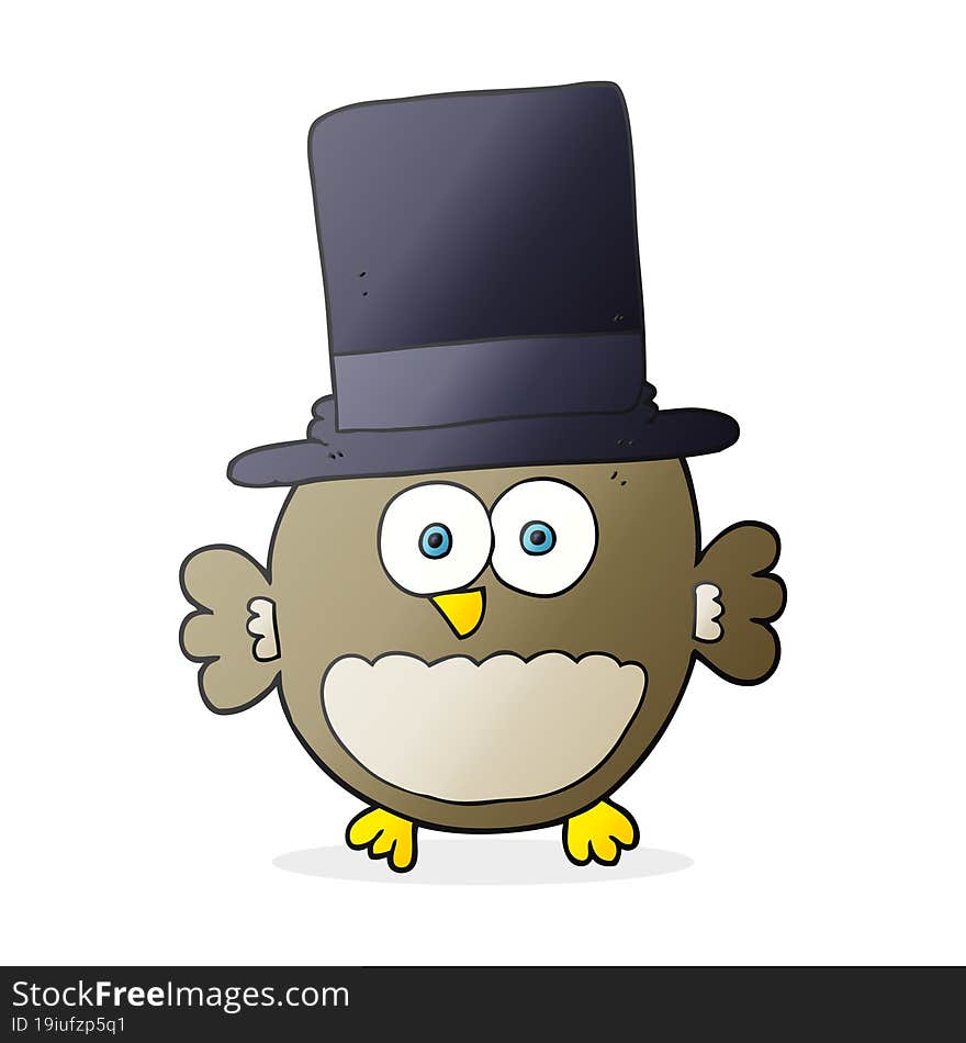 cartoon owl in top hat