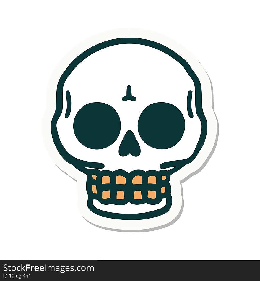 tattoo style sticker of a skull