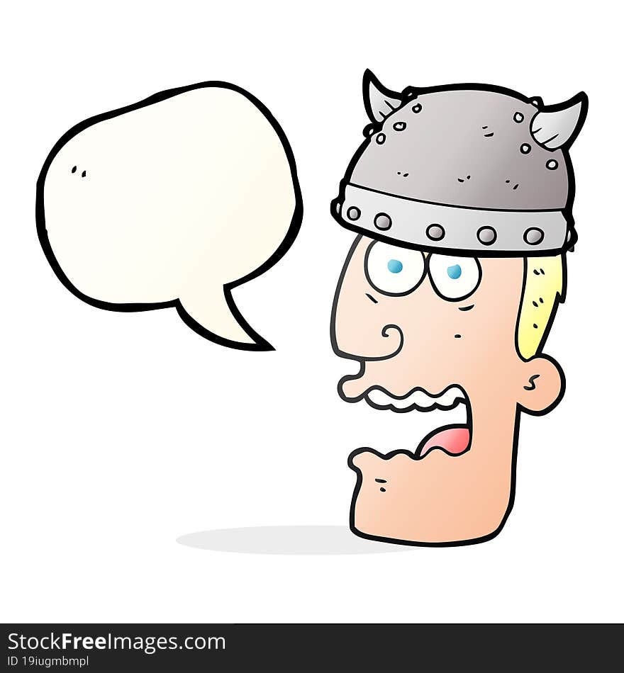 Speech Bubble Cartoon Screaming Warrior Man