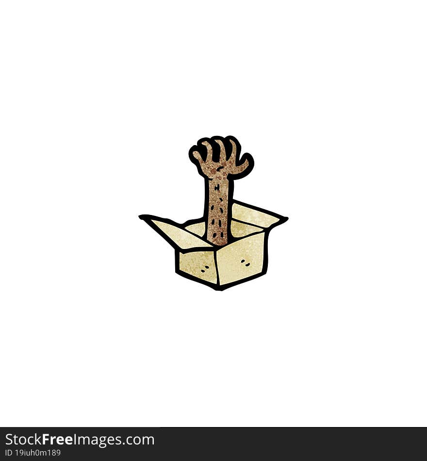 arm in box cartoon