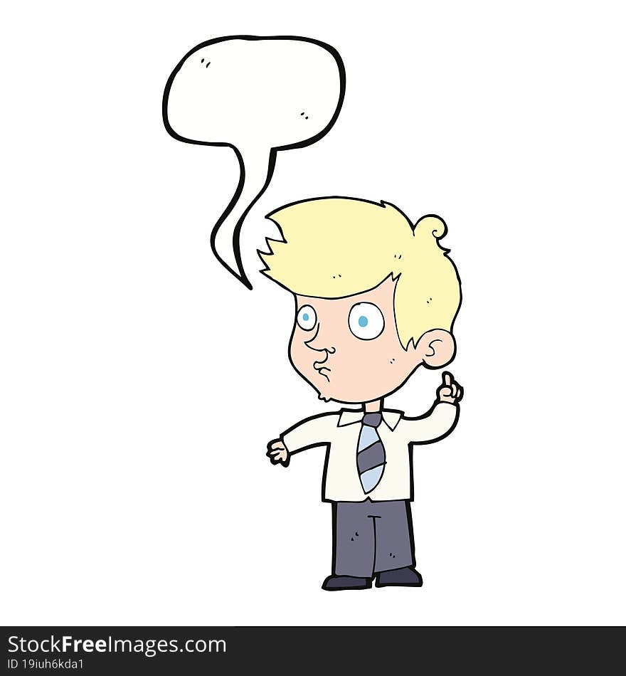 cartoon boy asking question with speech bubble