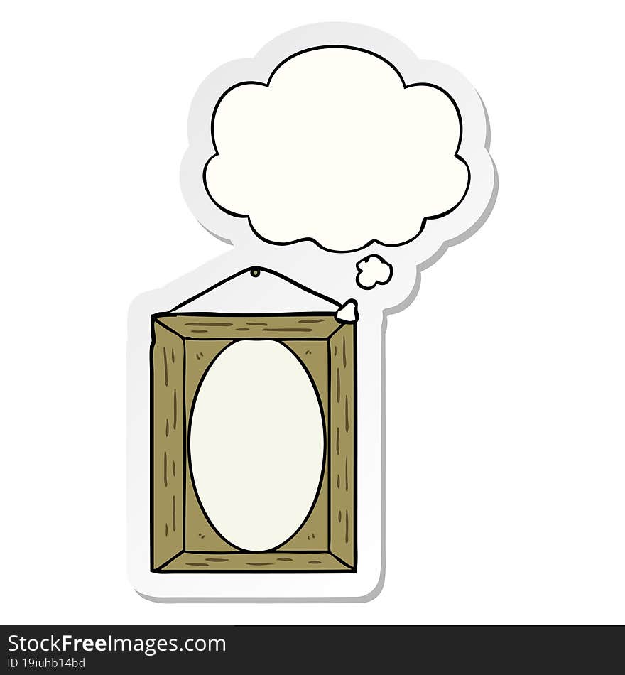 Picture Frame And Thought Bubble As A Printed Sticker