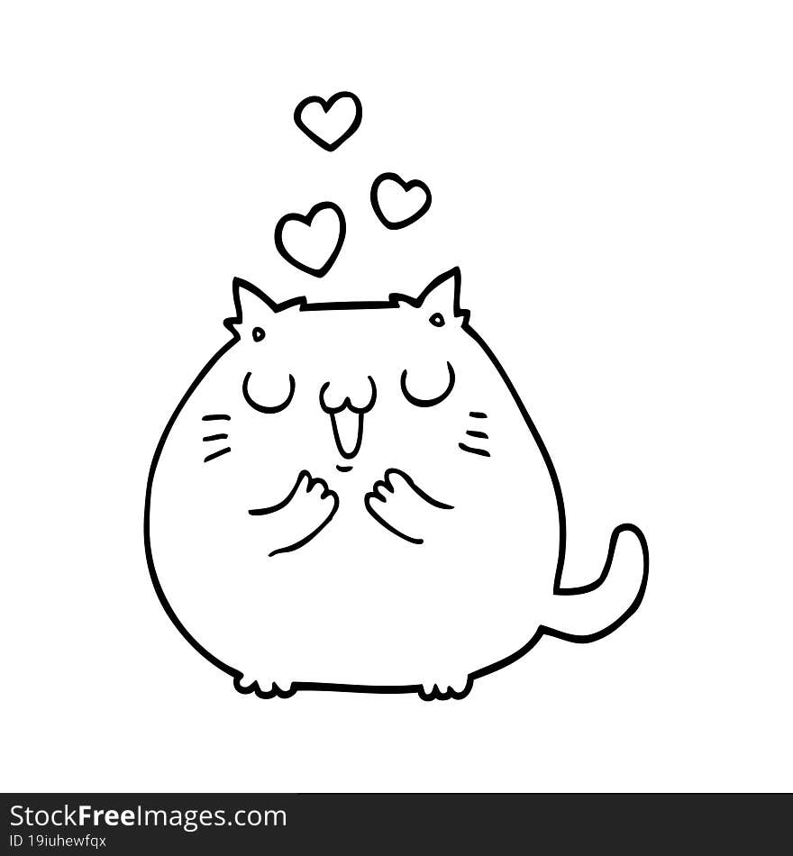 cute cartoon cat in love