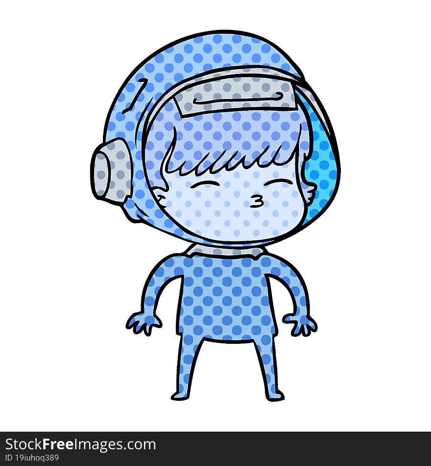 cartoon curious astronaut. cartoon curious astronaut