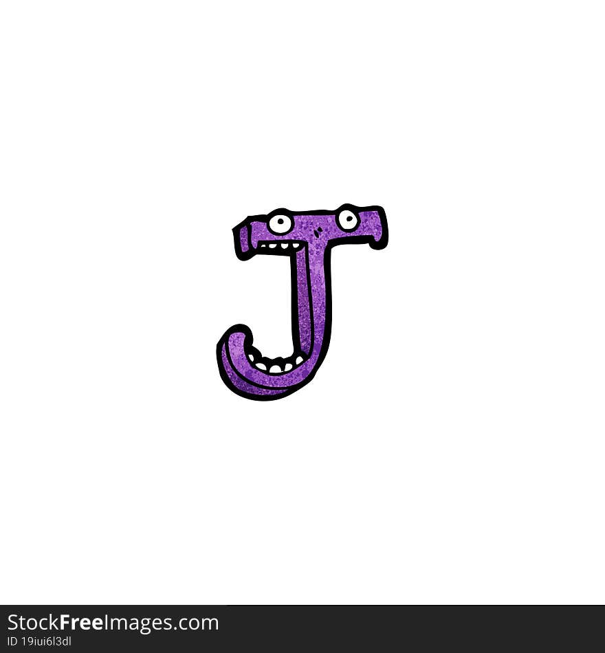 cartoon letter j