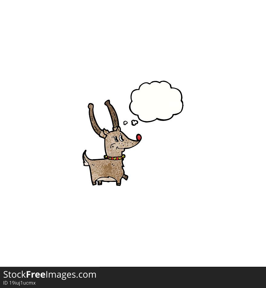 Cartoon Reindeer With Thought Bubble