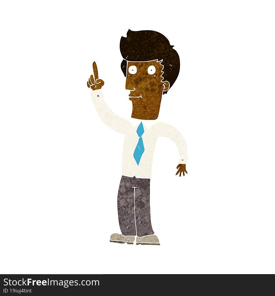 cartoon friendly man with idea