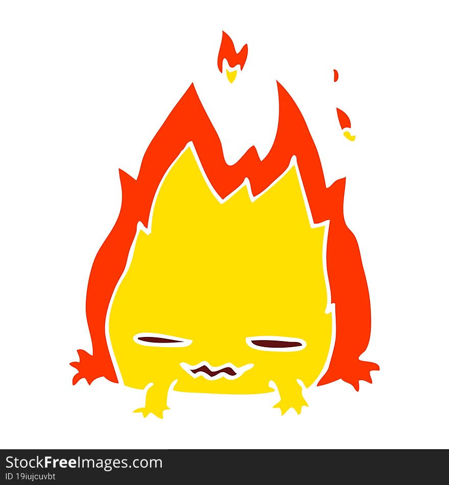 cartoon doodle fire demon