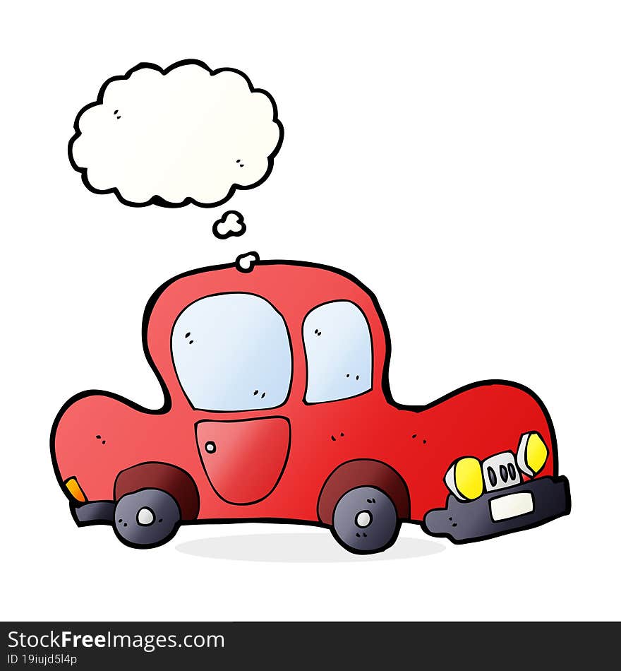 Cartoon Car With Thought Bubble