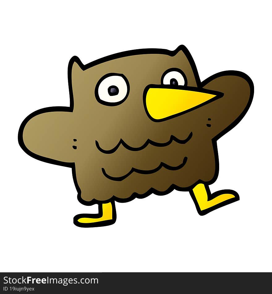 funny cartoon doodle owl