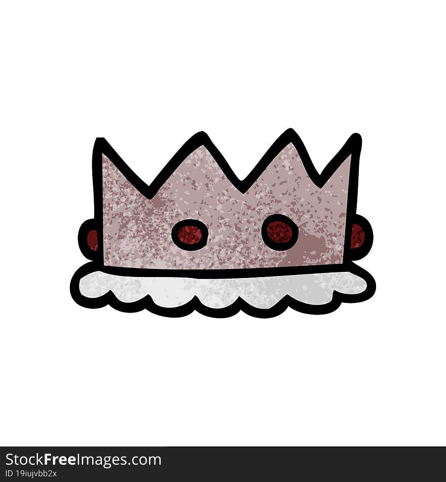 cartoon doodle silver crown