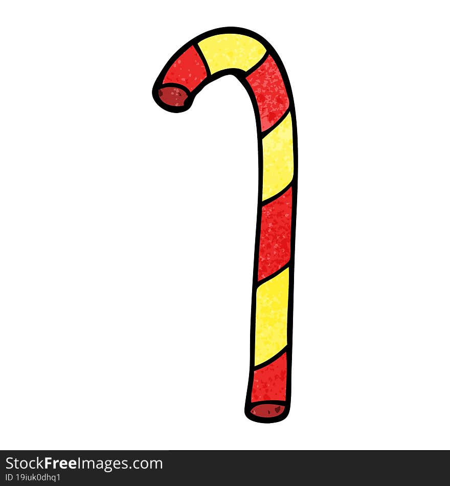 cartoon doodle candy cane