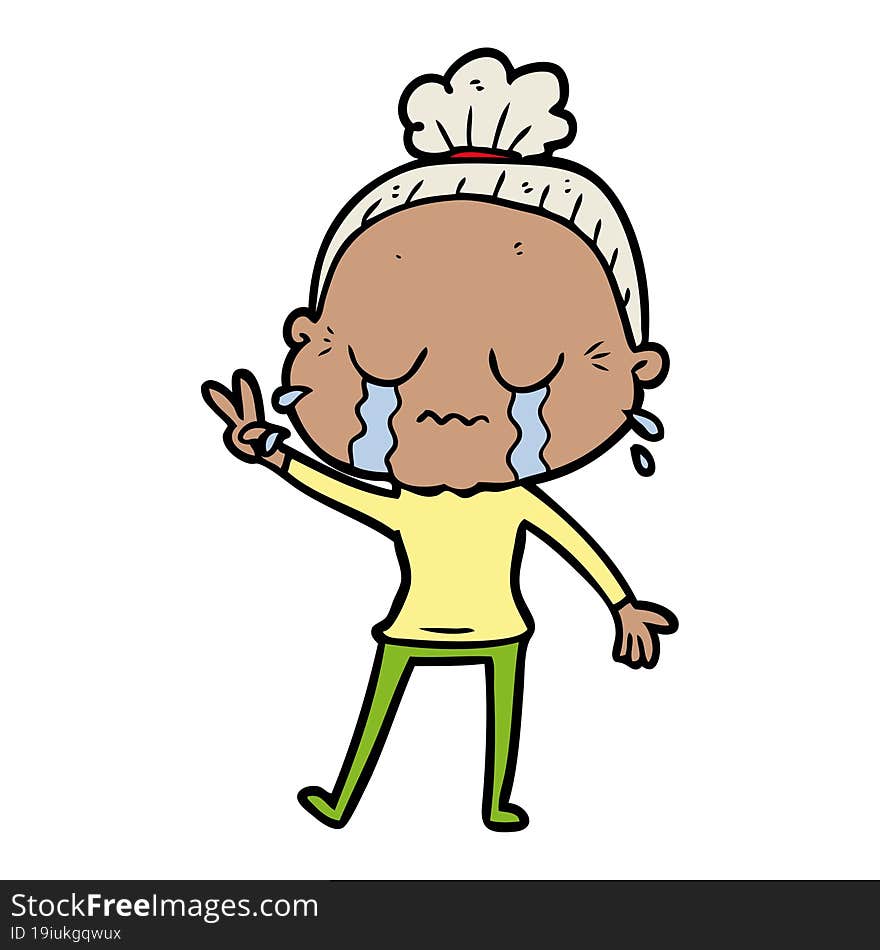 cartoon crying old lady. cartoon crying old lady