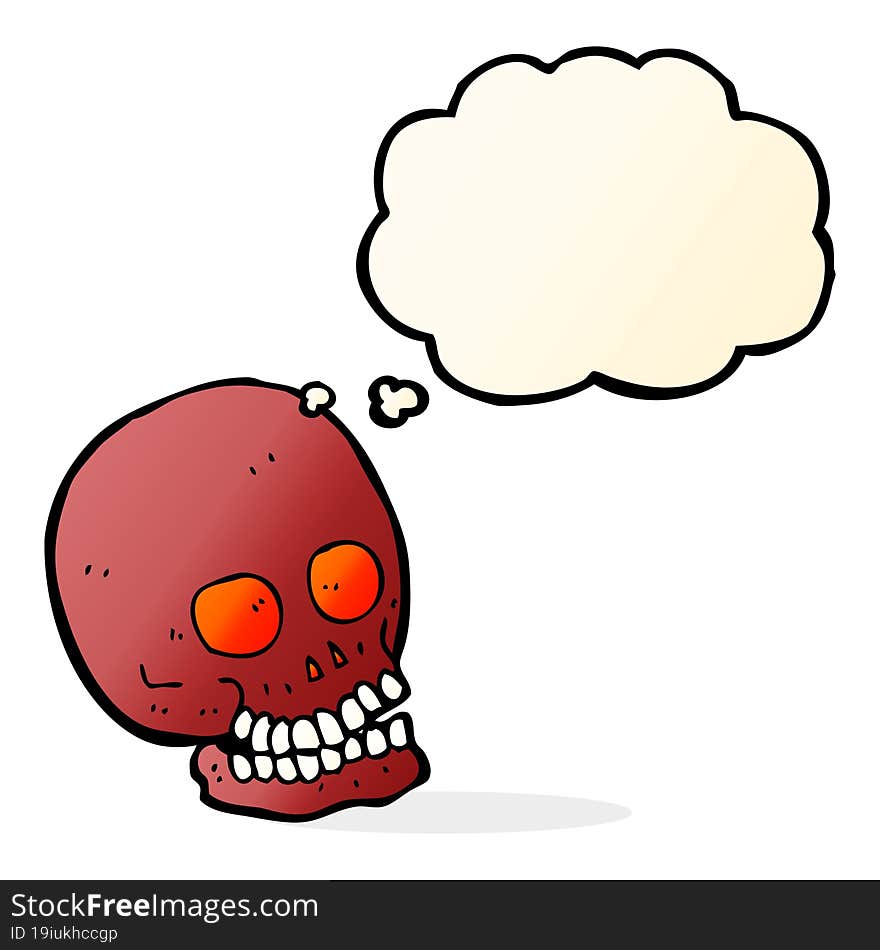 Cartoon Skull With Thought Bubble