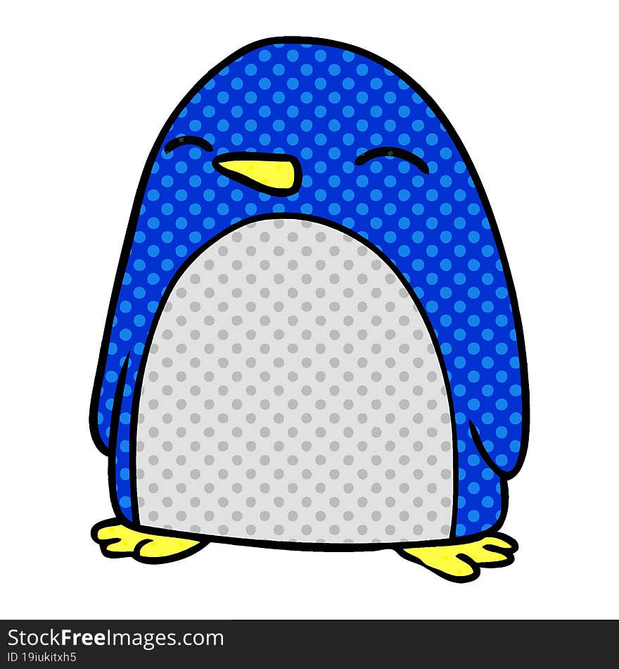 hand drawn cartoon doodle of a cute penguin