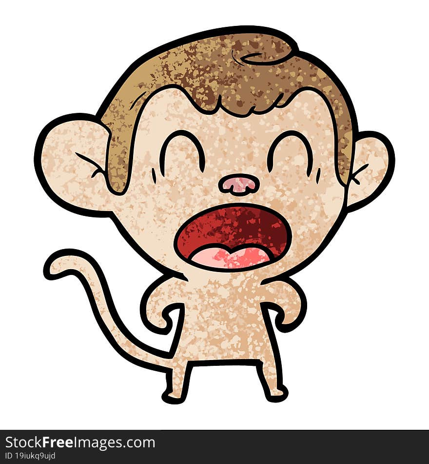 shouting cartoon monkey. shouting cartoon monkey