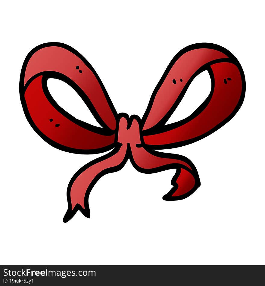 Cartoon Doodle Red Bow