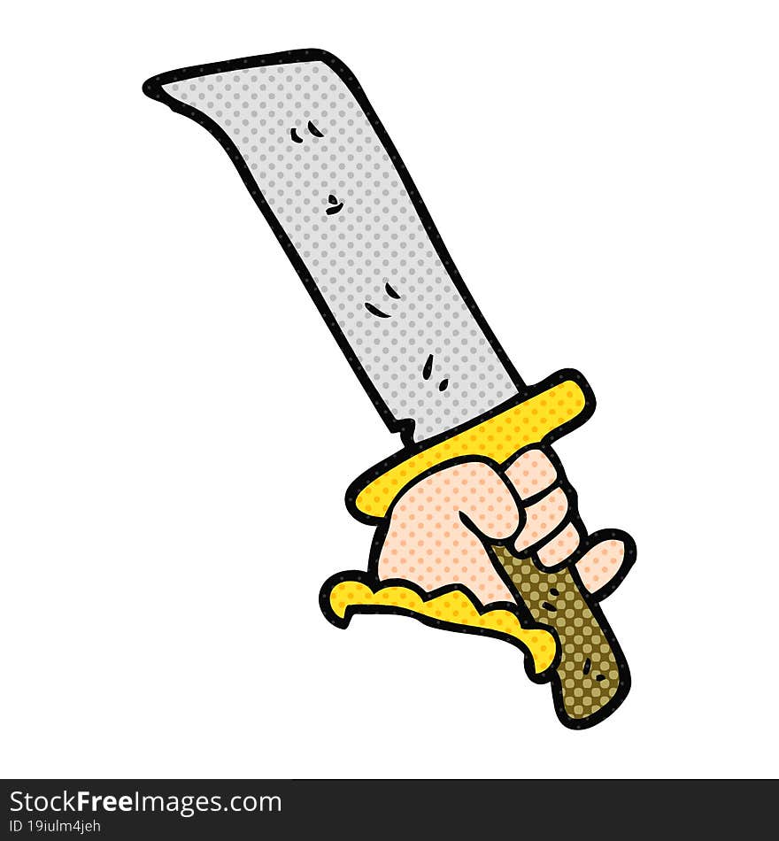 cartoon hand with sword