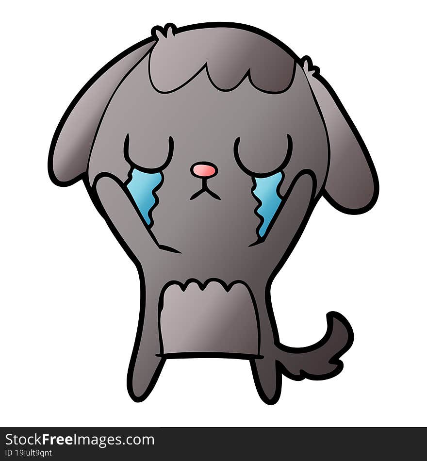 cute cartoon dog crying. cute cartoon dog crying