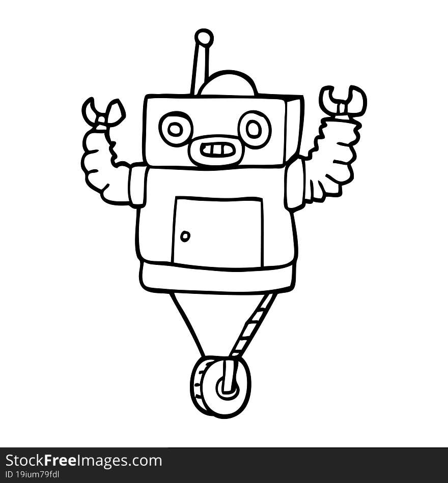 line drawing cartoon robot