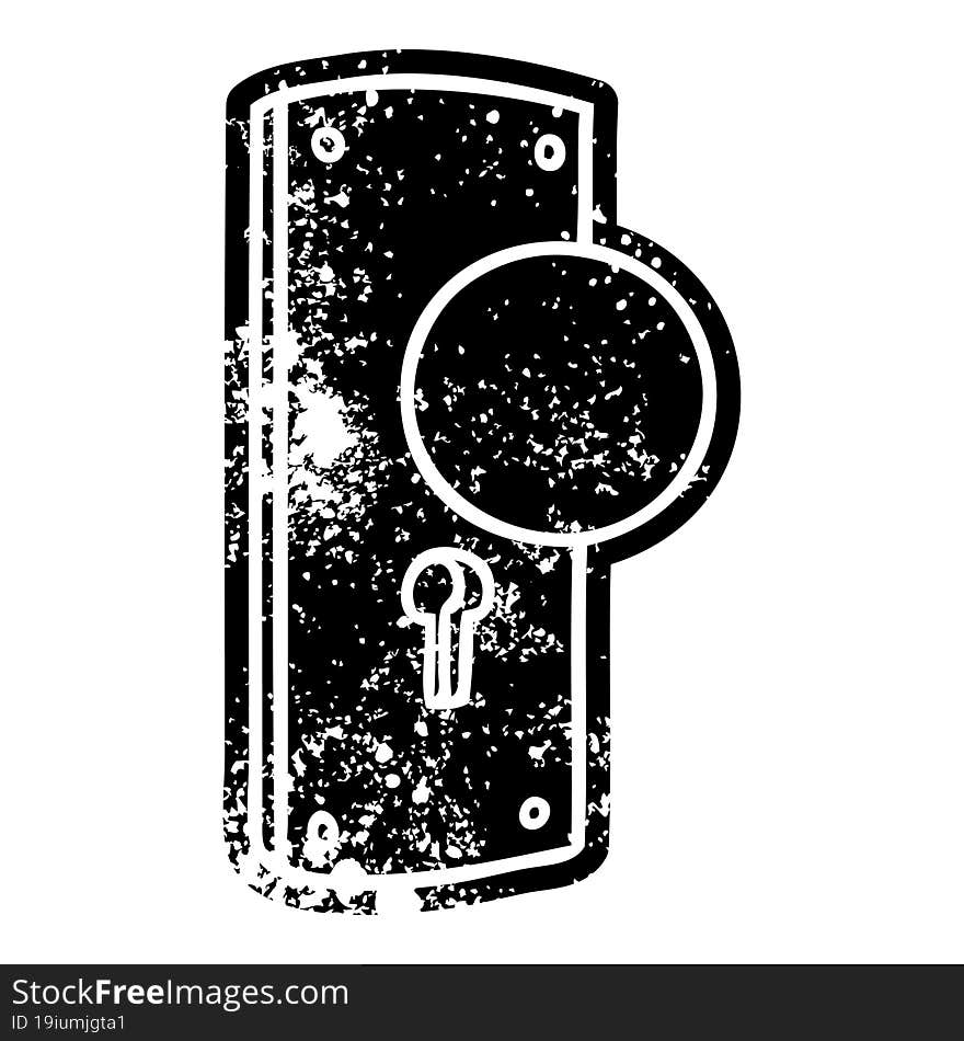 Grunge Icon Drawing Of A Door Handle