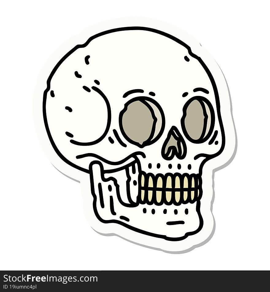 Tattoo Style Sticker Of A Skull