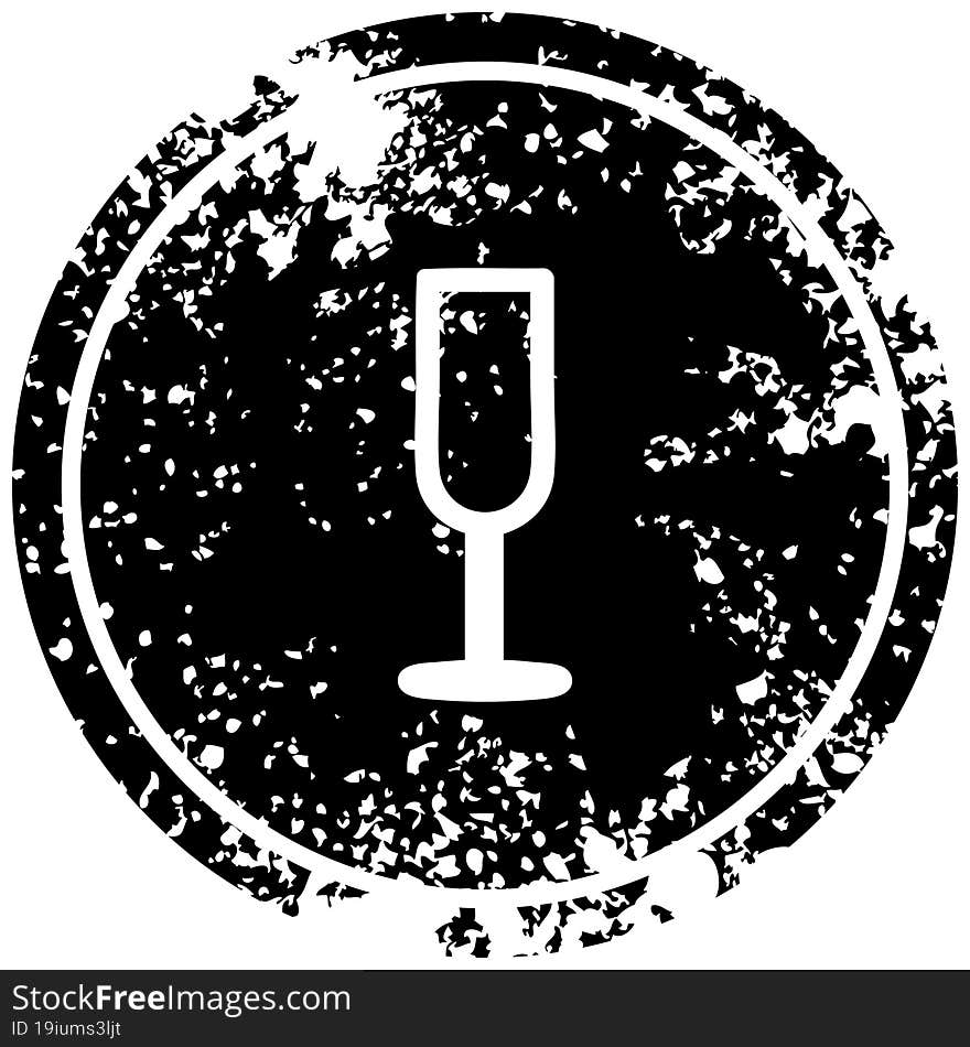 Champagne Flute Distressed Icon