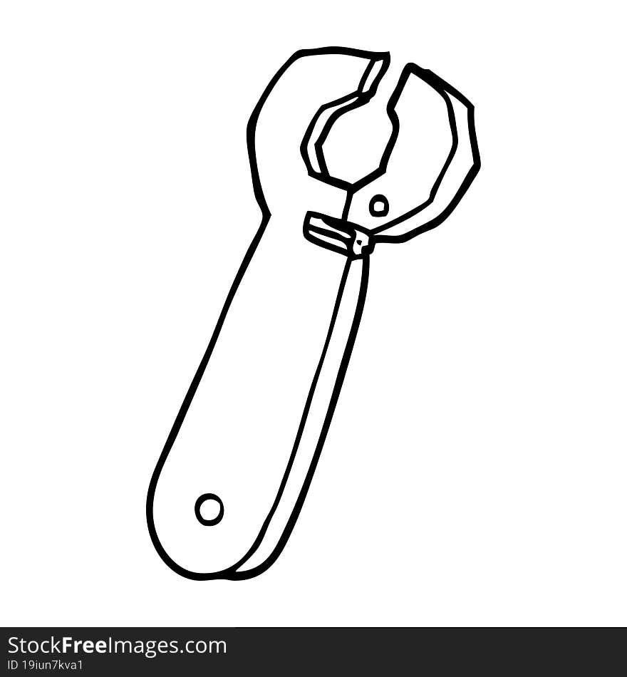 line drawing cartoon spanner tool