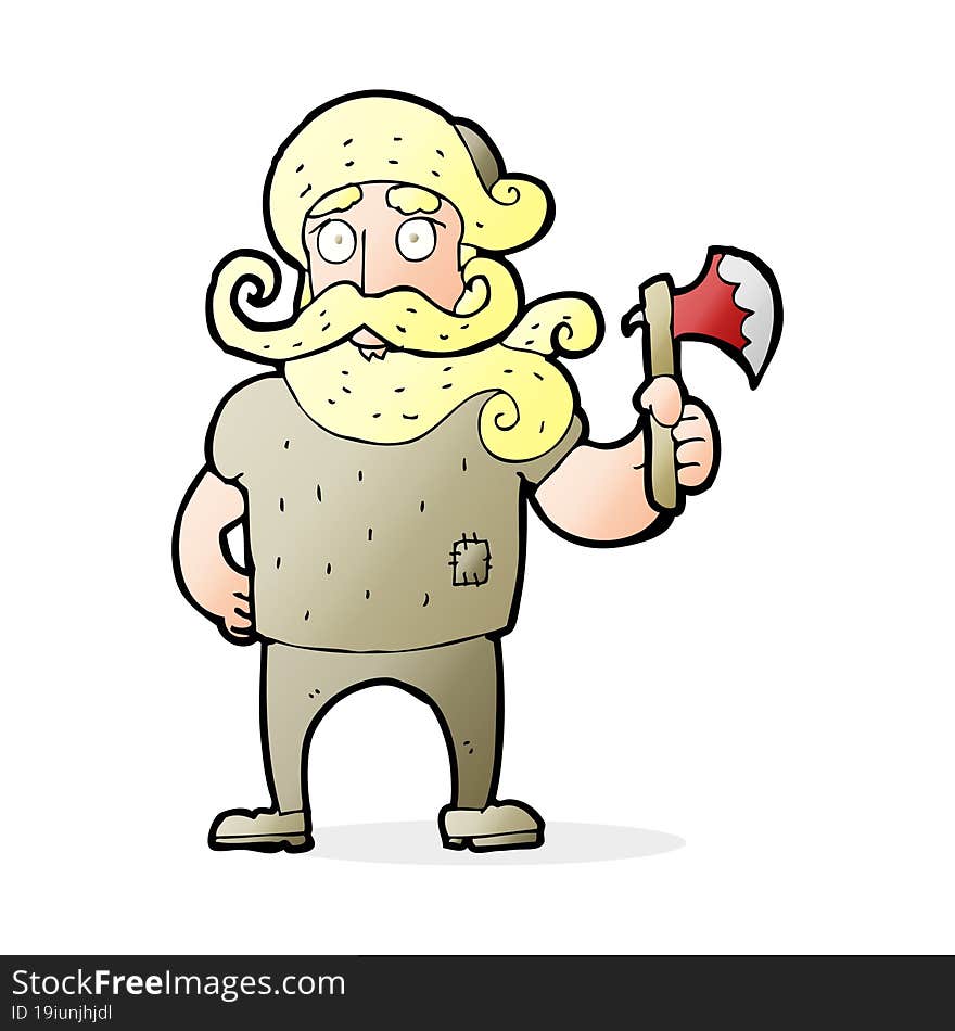 Cartoon Lumberjack With Axe