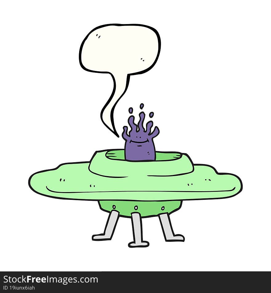 speech bubble cartoon flying saucer