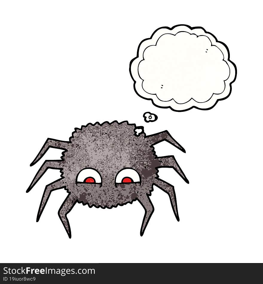 Thought Bubble Textured Cartoon Spider