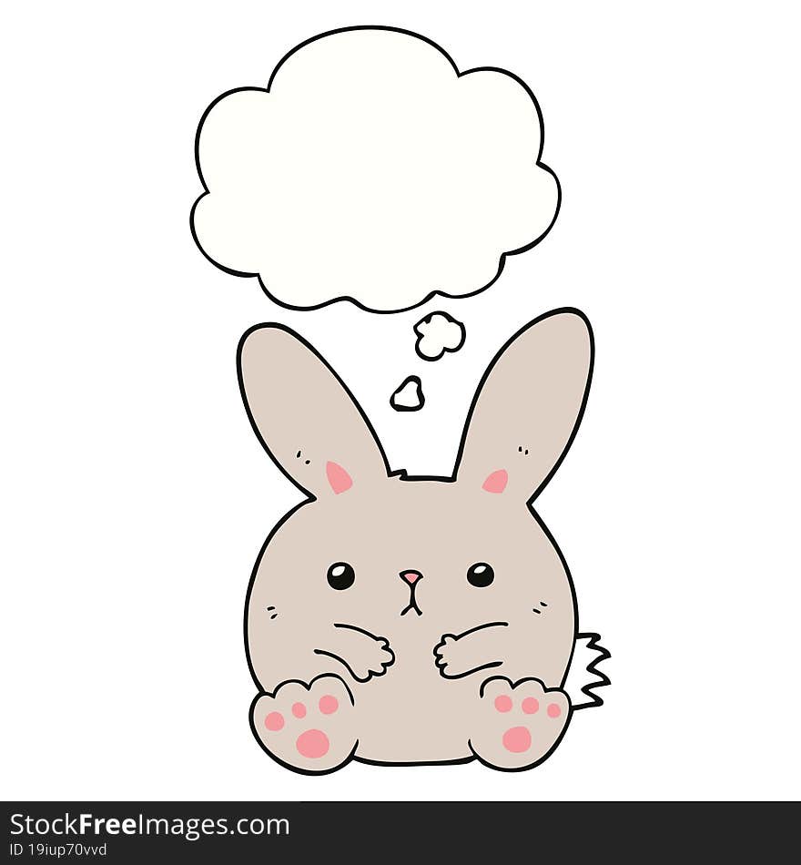 Cartoon Rabbit And Thought Bubble