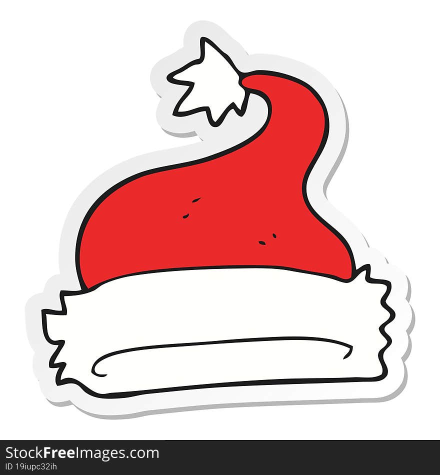 sticker of a cartoon christmas hat