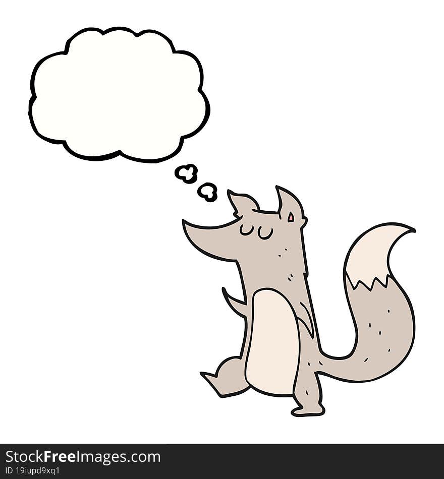 thought bubble cartoon little wolf