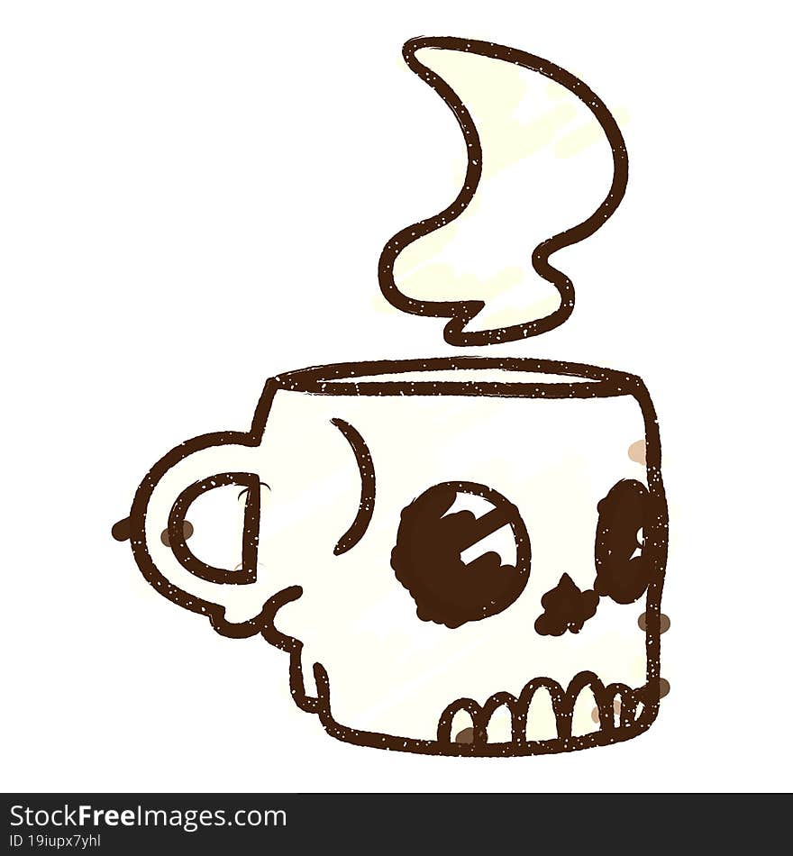 Skull Mug Chalk Drawing