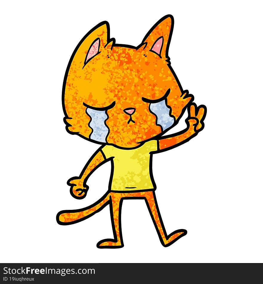 crying cartoon cat. crying cartoon cat