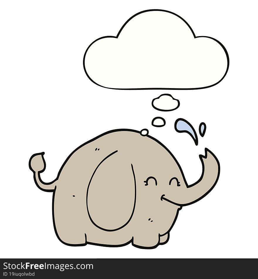 cartoon elephant with thought bubble. cartoon elephant with thought bubble