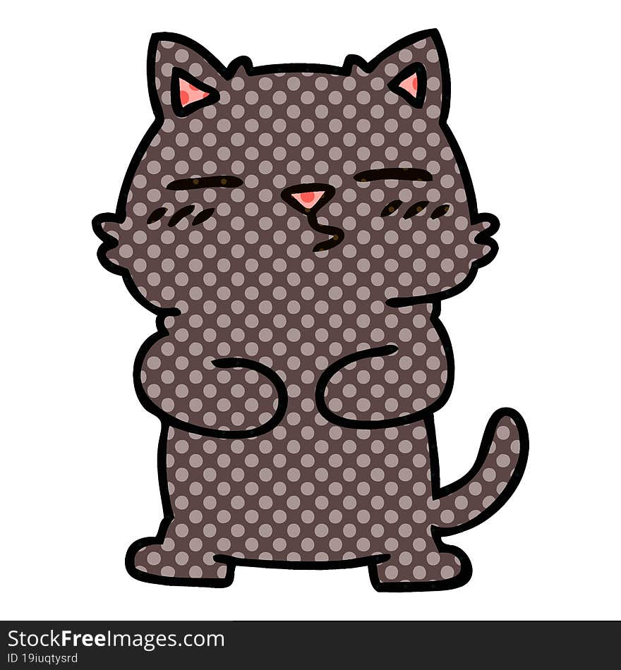 Quirky Comic Book Style Cartoon Cat