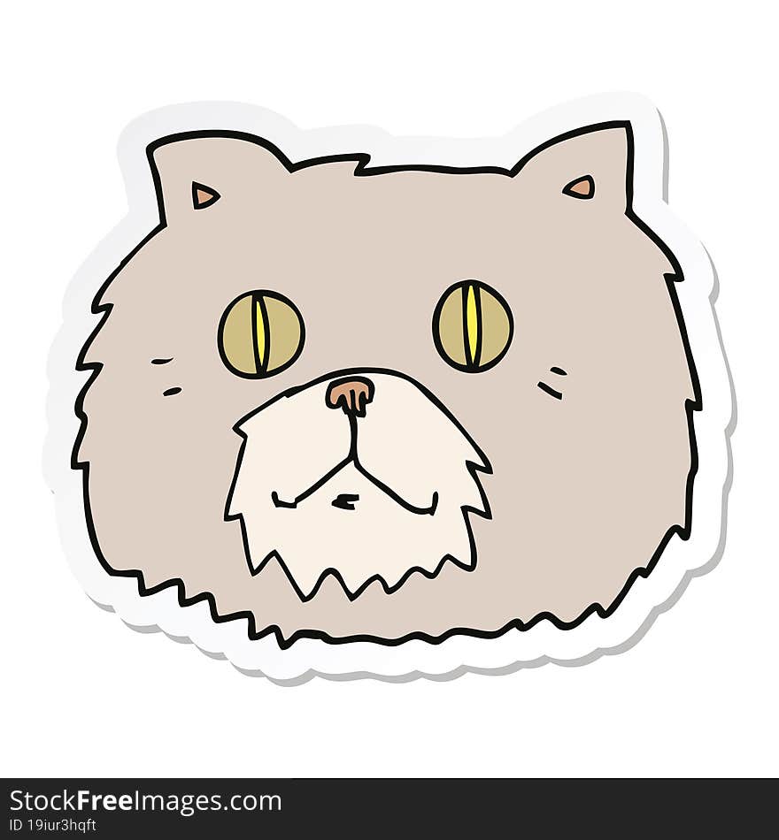 sticker of a cartoon cat face