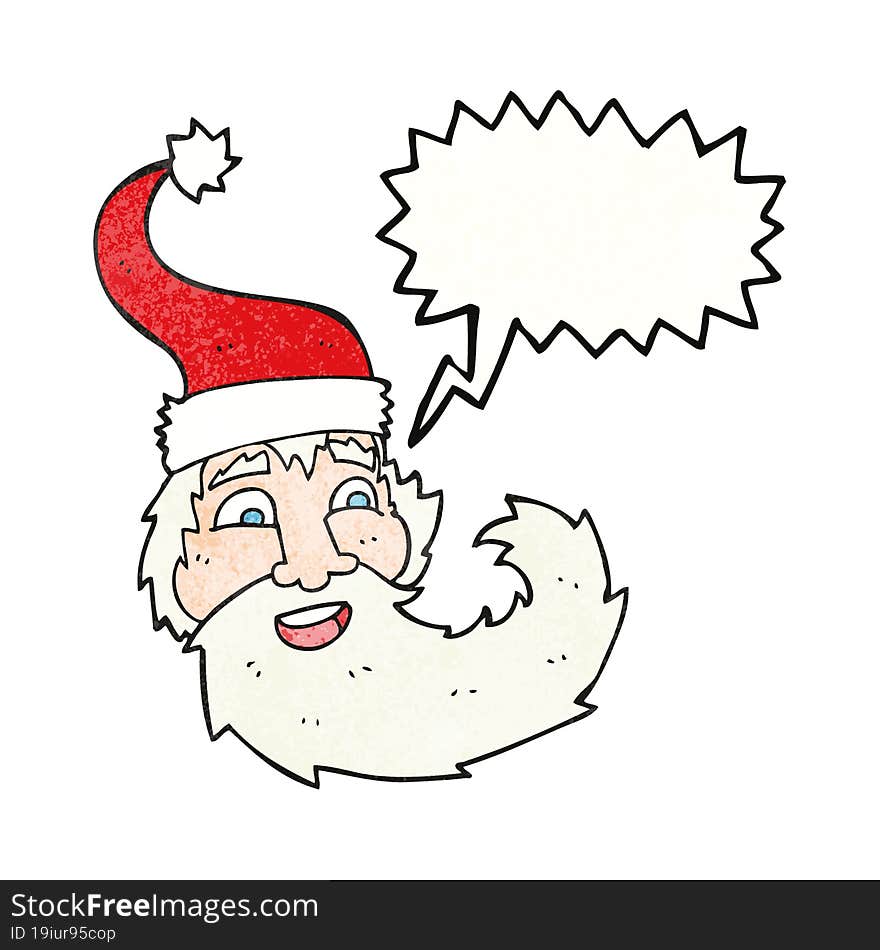 speech bubble textured cartoon santa claus laughing