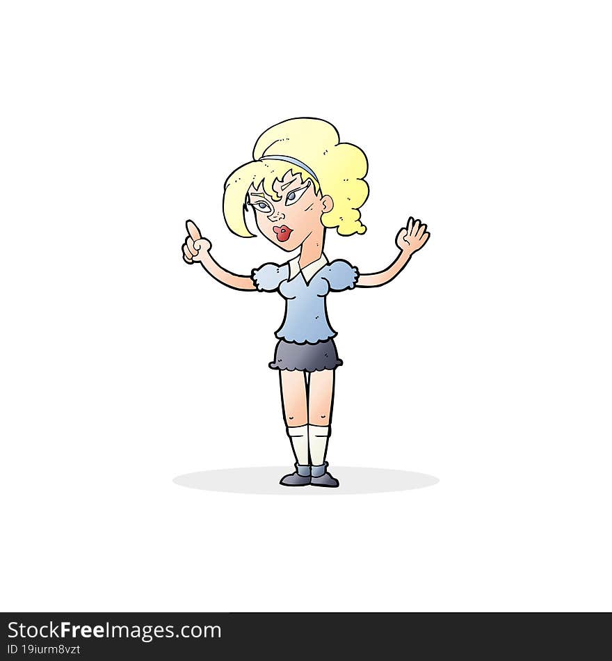 cartoon woman with idea