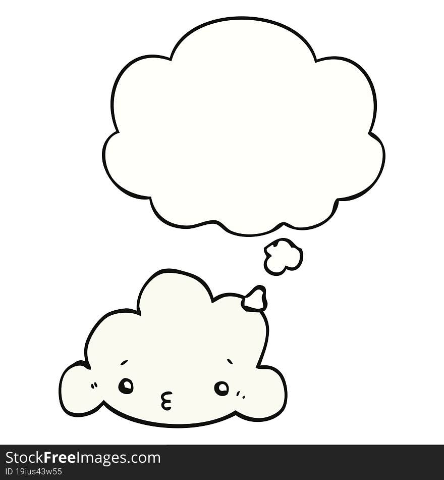 cartoon cloud and thought bubble