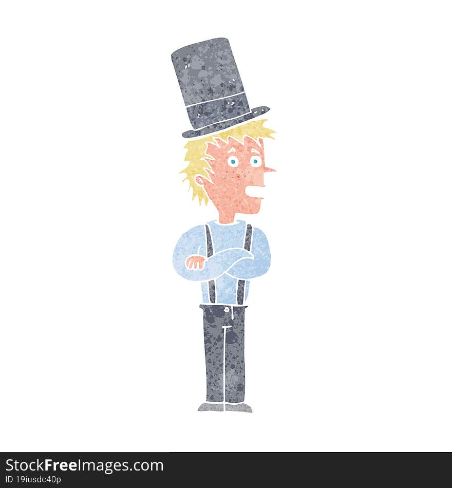 cartoon man wearing top hat